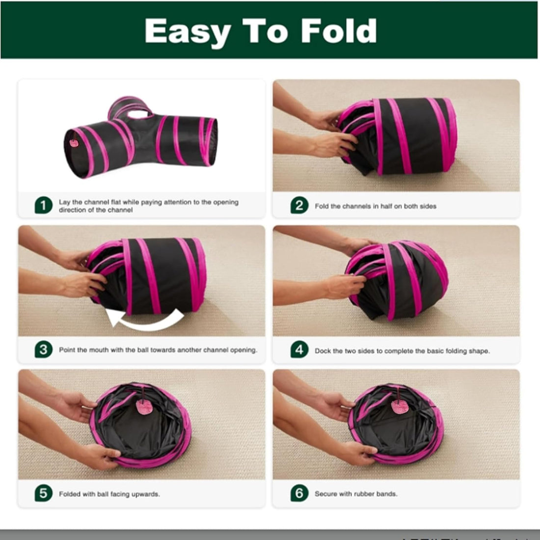 Pet Cat Tunnel Tube Cat Toys 3 Way Collapsible
