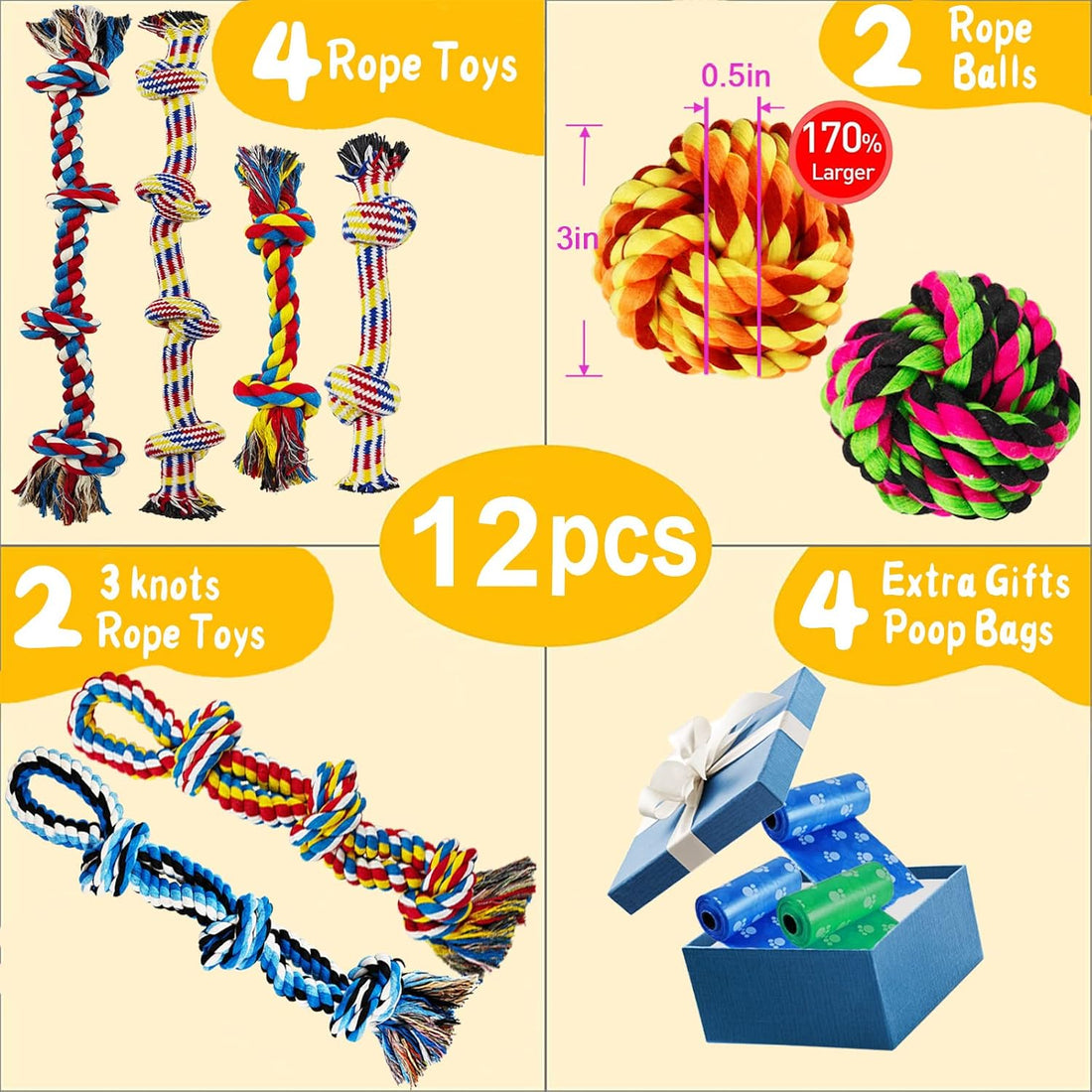 LosFong Large Dog Chew Toys for Aggressive Chewers