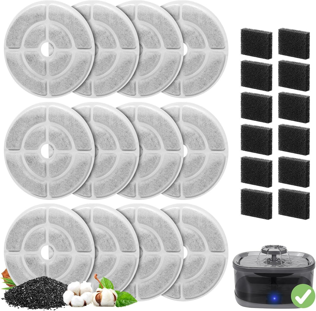 12 Pack Replacement Filters for 2.5Gal/9.5L Dog Fountain