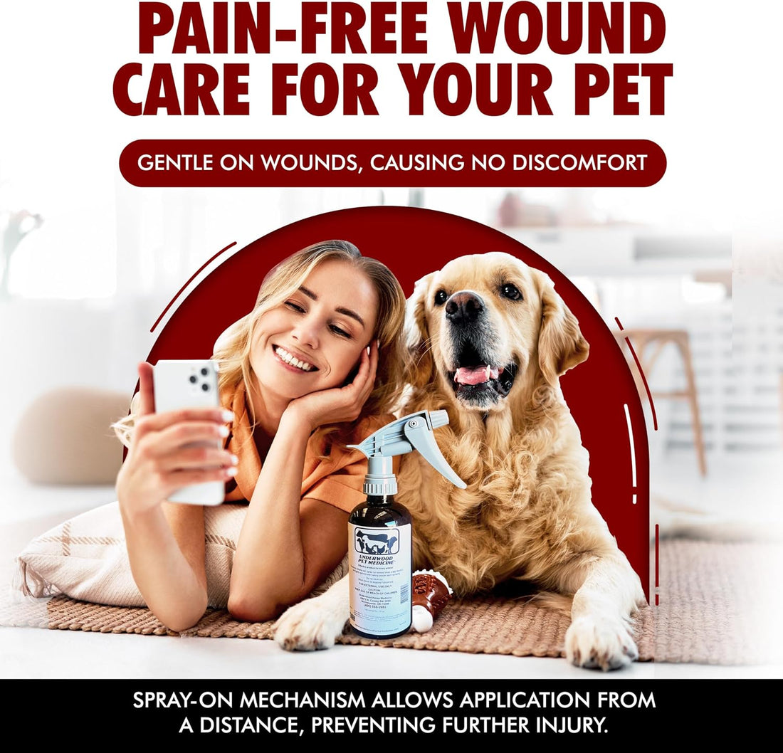 Pet Wound Care Spray with Trigger, Animal Wound Cleaner, 16 oz