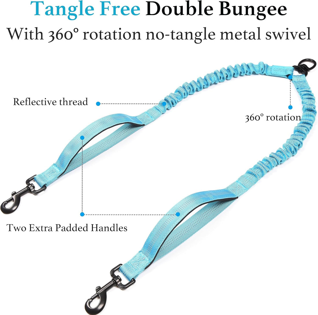 iYoShop Double Dog Leash with 3 Extra Traffic Handles, 15-120 lbs