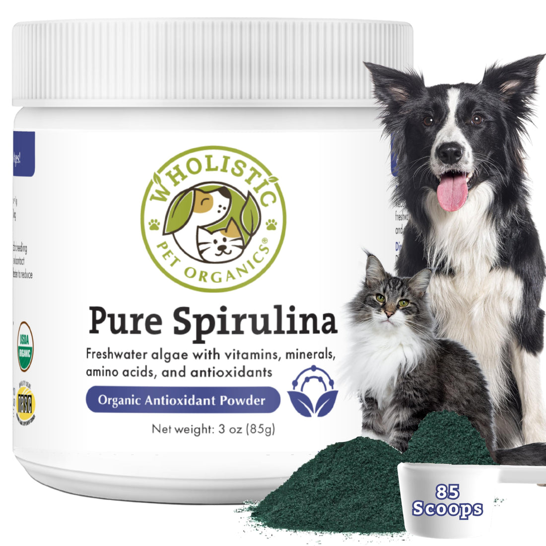 Wholistic Pet Organics Spirulina Powder for Dogs and Cats