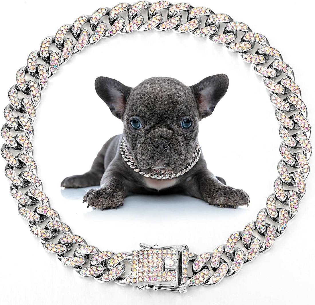 LEIFIDE Cuban Link Dog Collar Chain 12mm,8 Inch