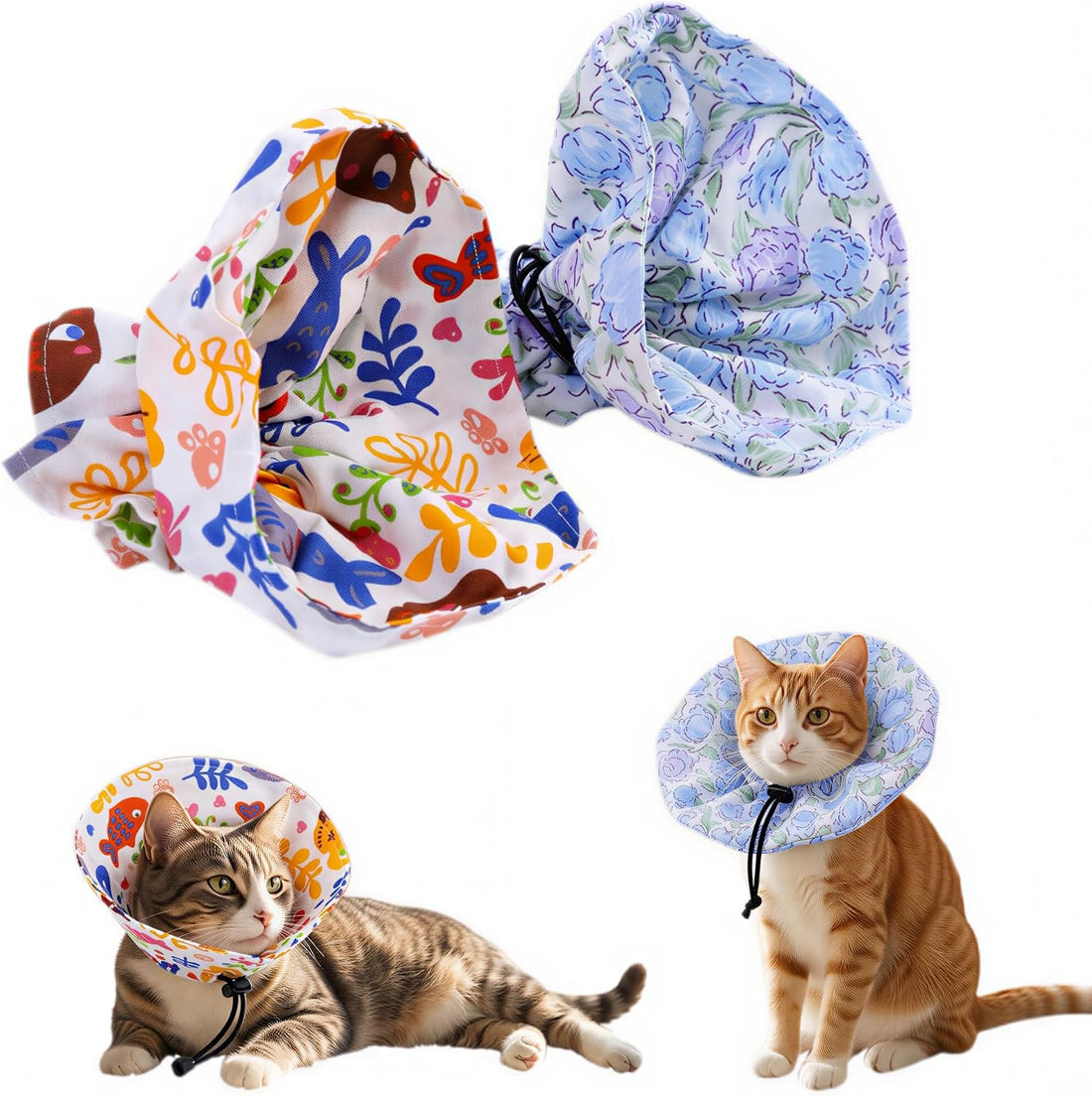 Soft Cat Recovery Collar, Adjustable Pet Cone Alternative for Cats