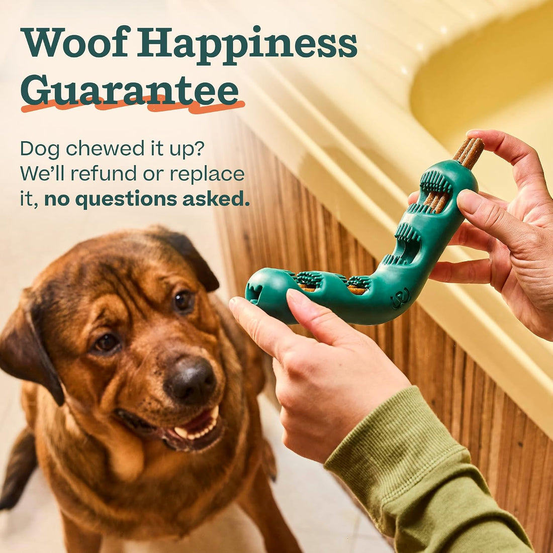 WOOF Bite n' Brush Dog Dental Chew Toy for Medium to Large Dogs 25