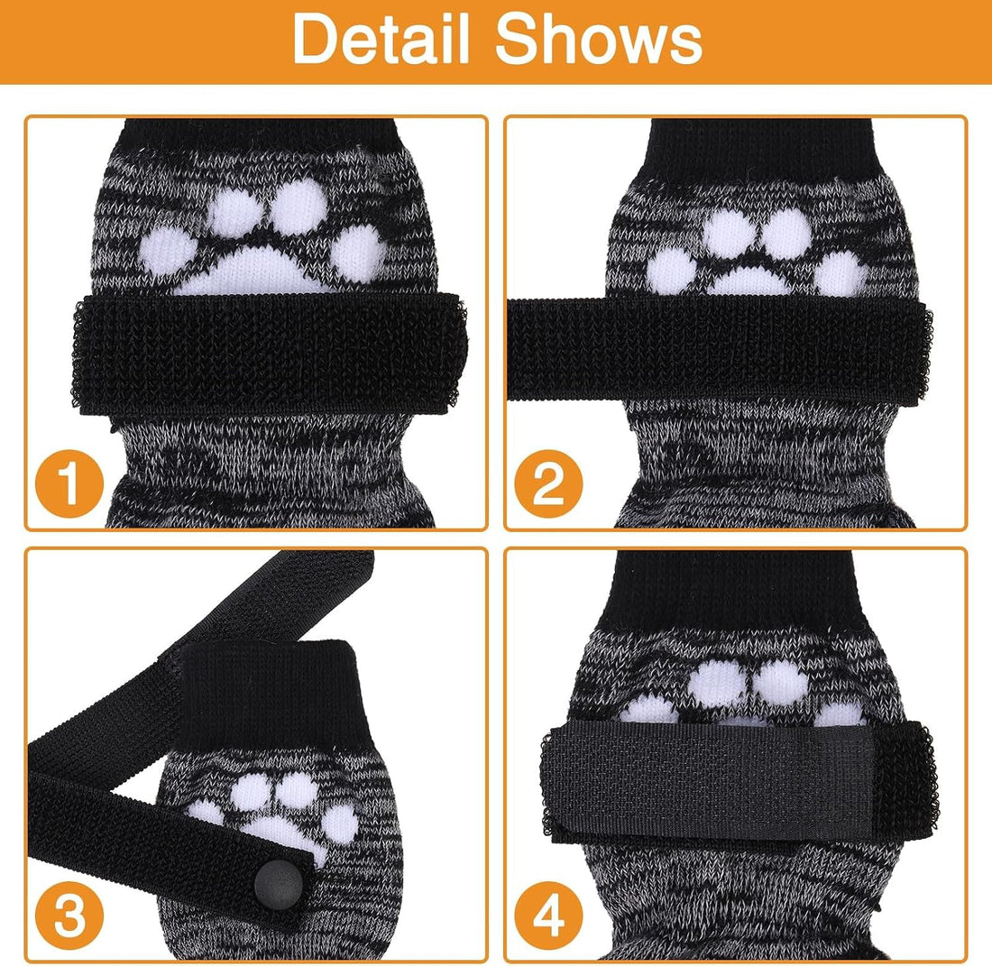 Dog Socks Anti Slip with Straps Traction Control Waterproof Paw