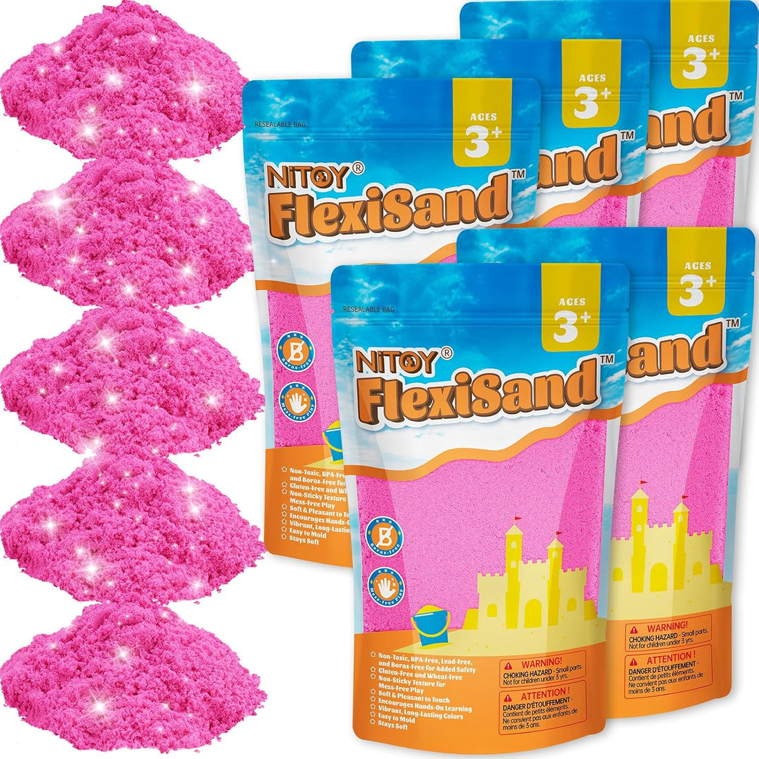 NiToy FlexiSand 11lbs Toy Sand Self-Sticking Non-Toxic Moldable