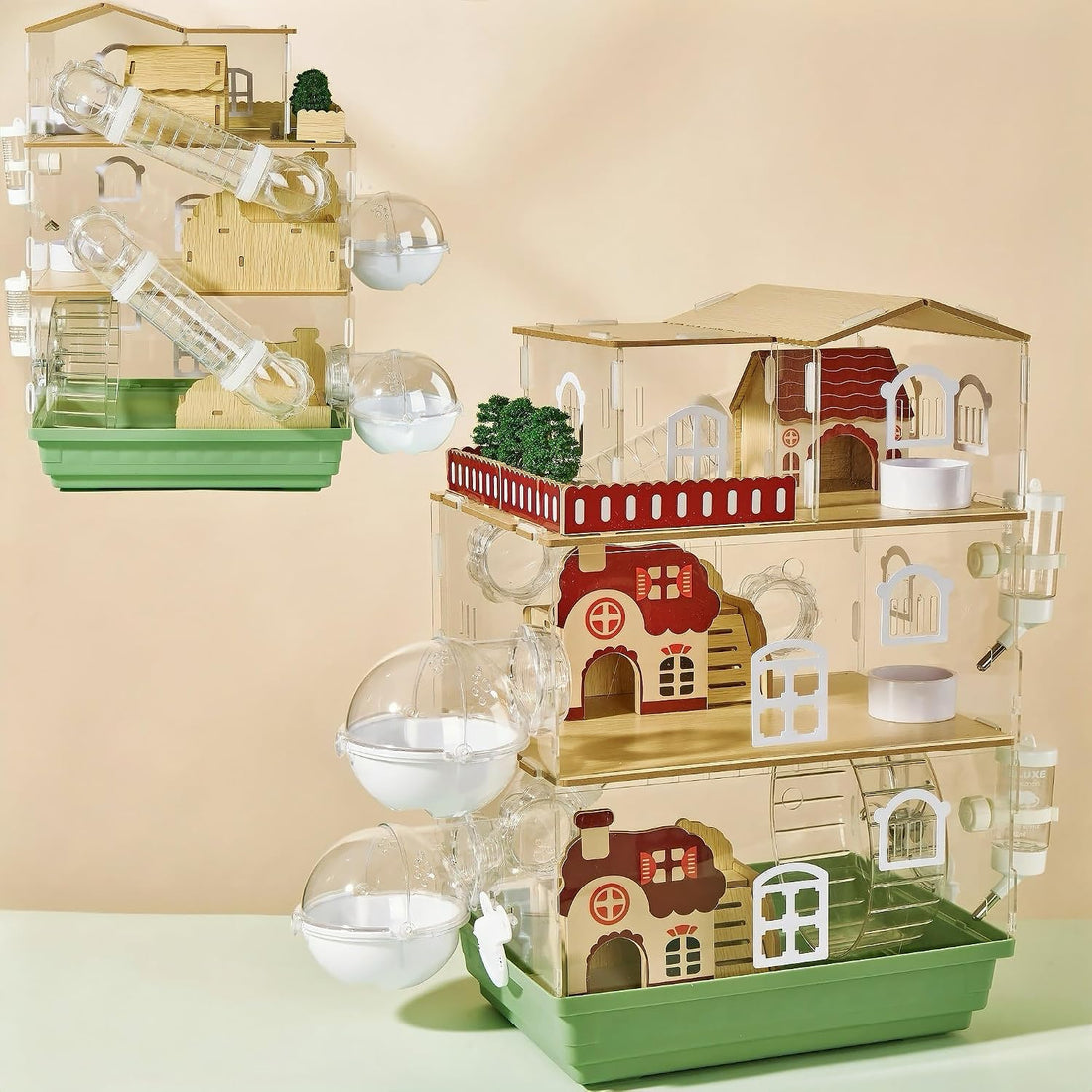 17 in 1 Clear Acrylic Hamster Cage with All Accessories,13.5''L*