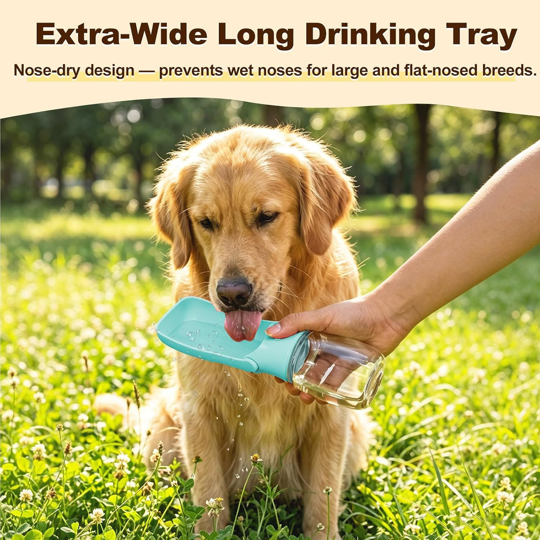 Foldable Dog Water Bottle, 12 oz Portable Pet Dispenser