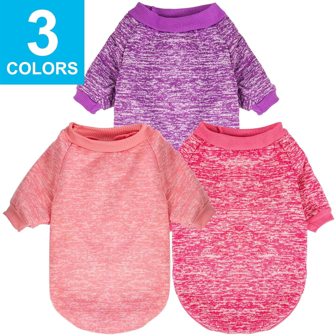 MOIRIG 3 Pack Dog Sweater, Dog Sweaters for Small Dogs