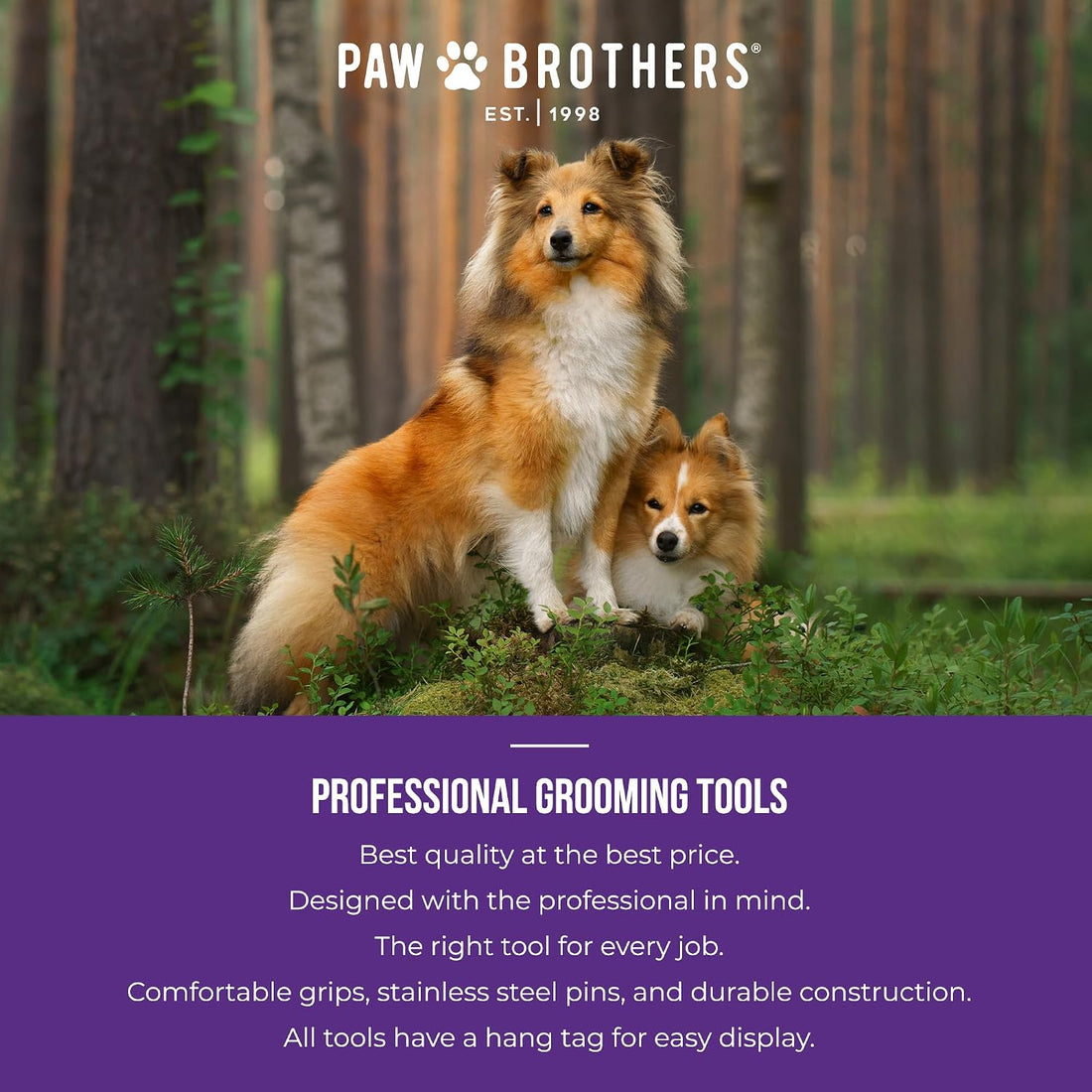 Ryan's Pet Supplies Paw Brothers Greyhound Style Teflon Comb for Dogs