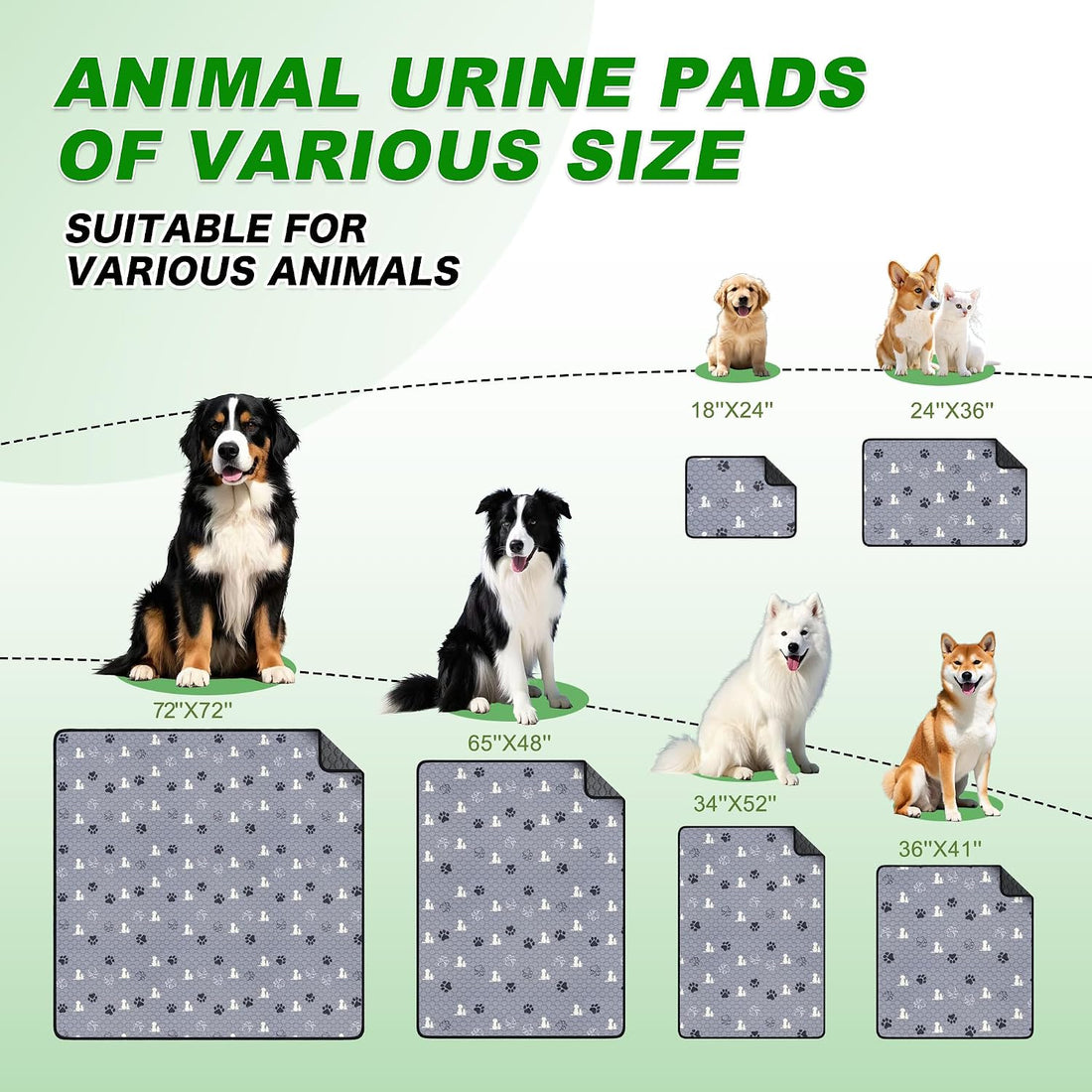 WanpeeGoo Washable Pee Pads for Dogs, Waterproof, 18 x 24 in, 4 Pack