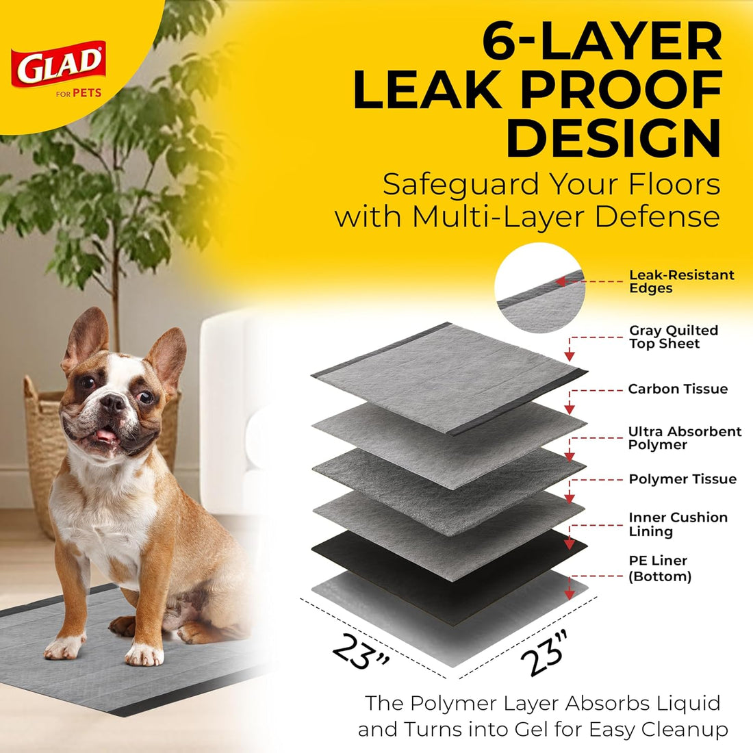 Glad for Pets Black Charcoal Puppy Pads