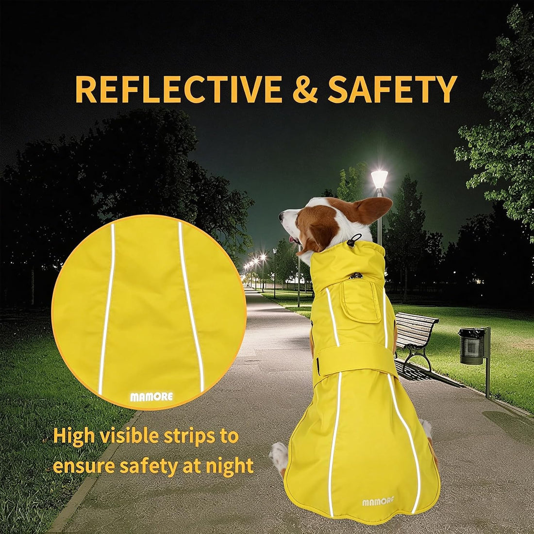 Adjustable Waterproof Dog Raincoat for Dogs,Lightweight Pet Rain