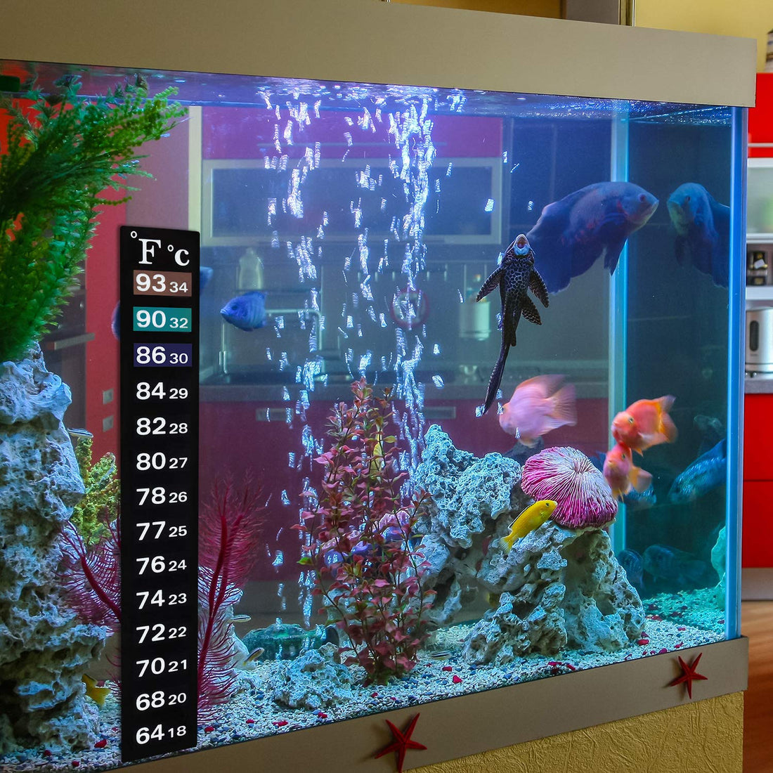 BBTO 20 Pcs Aquarium Thermometer Sticker Temperature Strip for Fish