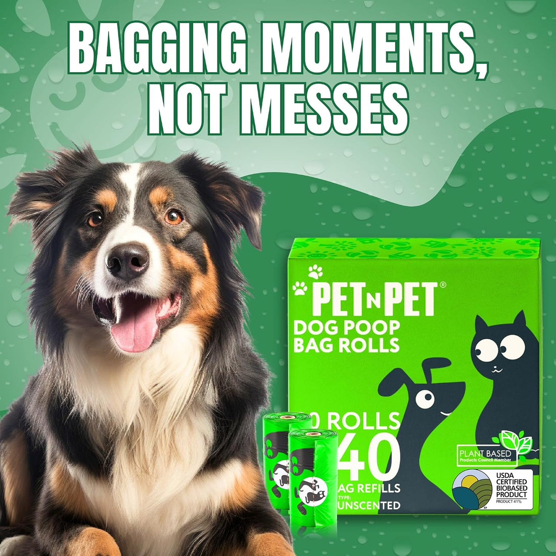Pet N Pet Dog Poop Bags Rolls, 540 Count, Plant Based, Unscented