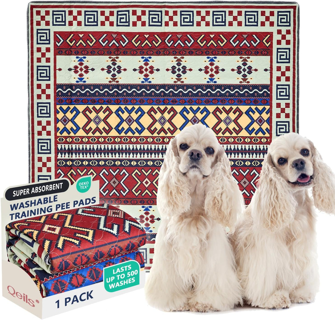 Qeils Washable Pee Pads, Super Absorbent Puppy Pads, 2 Pack 18"x24"