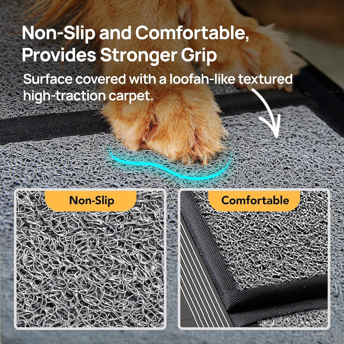 PetThem Dog Ramp for Cars, 71" L × 17.2" W, Extra-Long Foldable