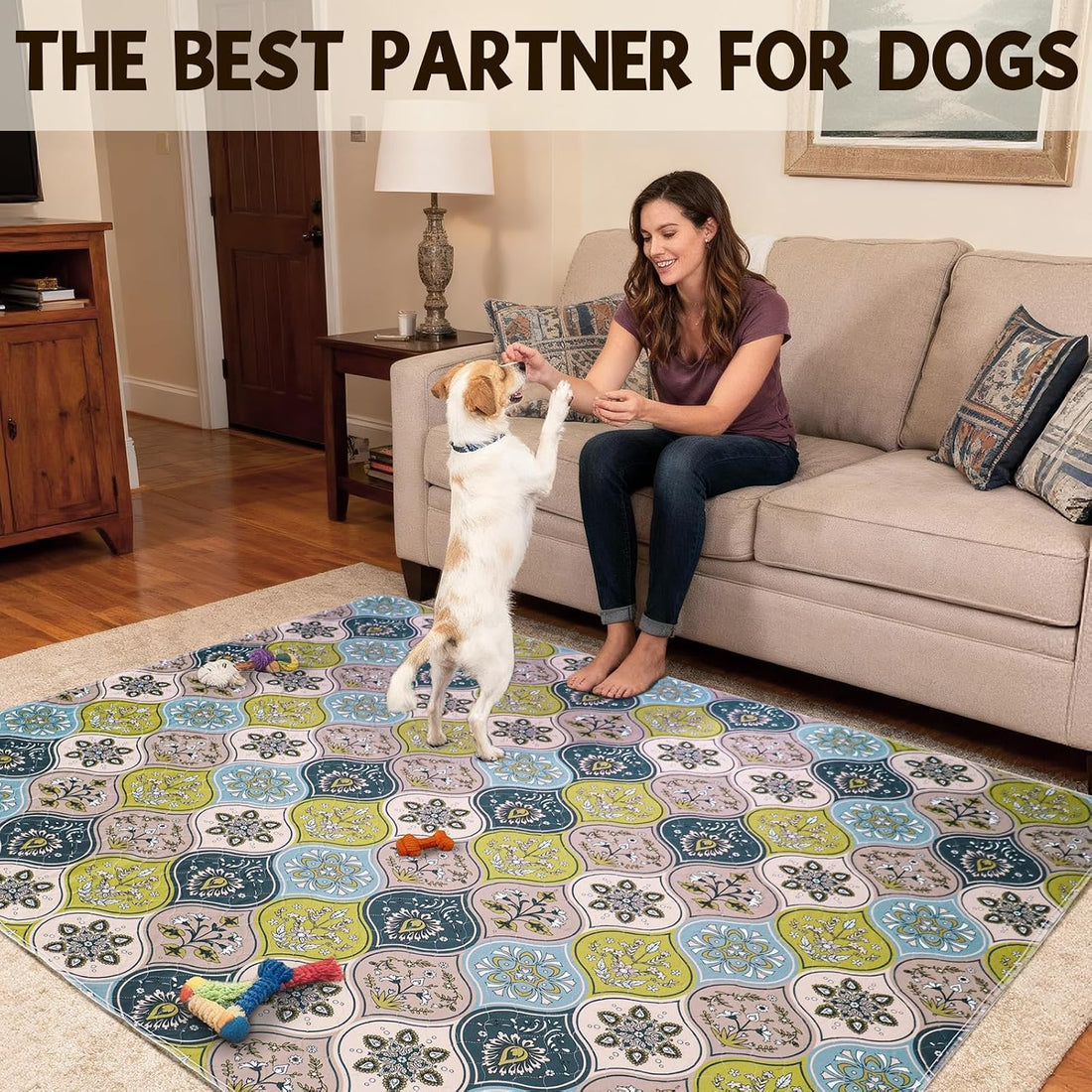 Washable Pee Pads for Dogs, Stylish Absorbent Reusable Training Dog