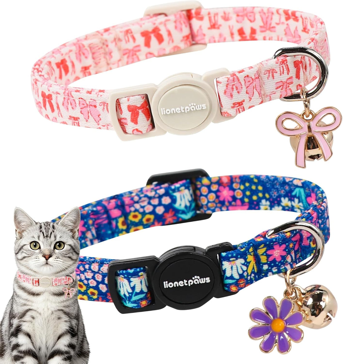 LIONET PAWS 2 Pack Breakaway Cat Collars