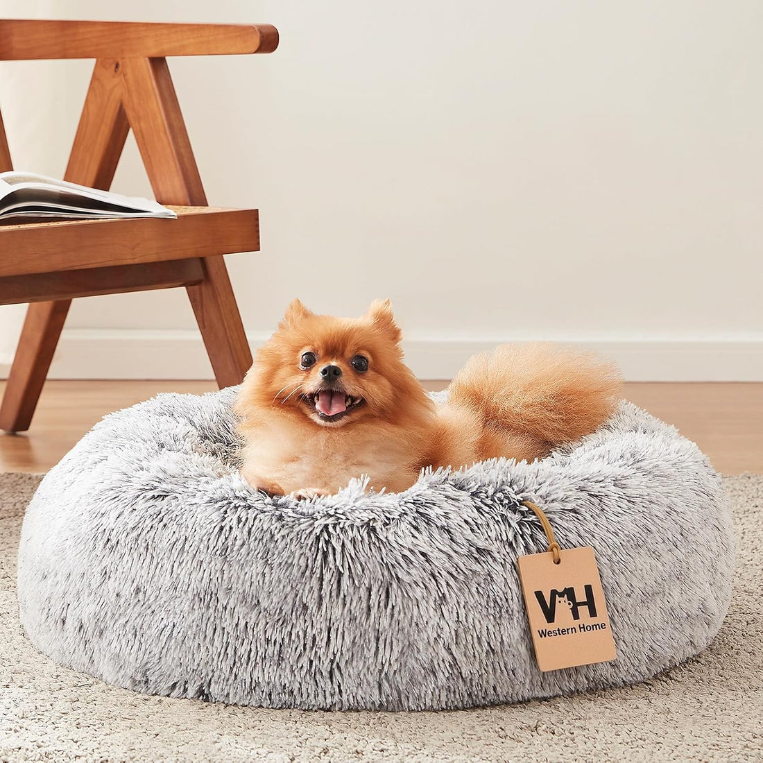 WESTERN HOME WH Calming Soft Round Dog & Cat Bed