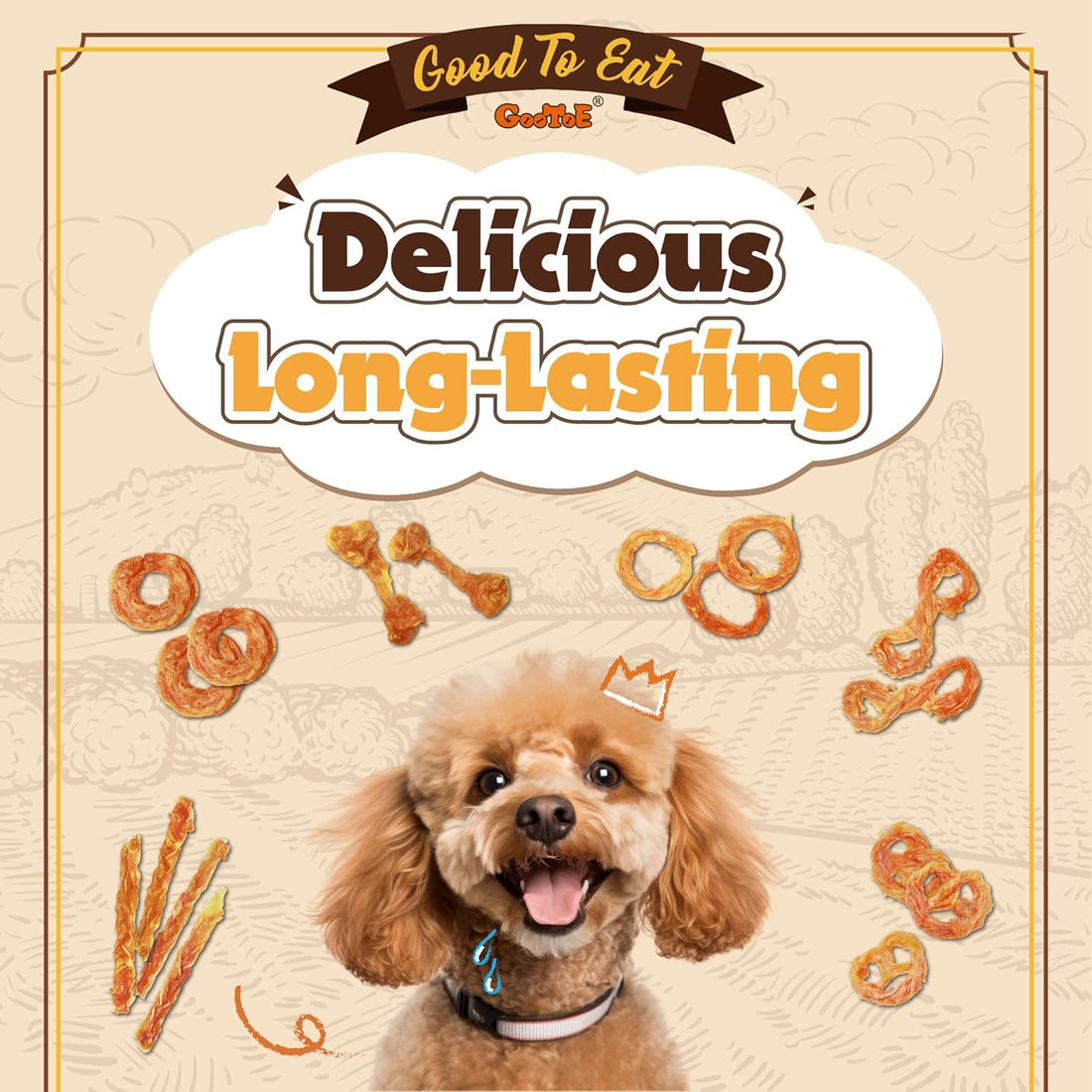 Gootoe Turkey Tendons for Dogs, Natural Chews, Strips, 3 oz Pack