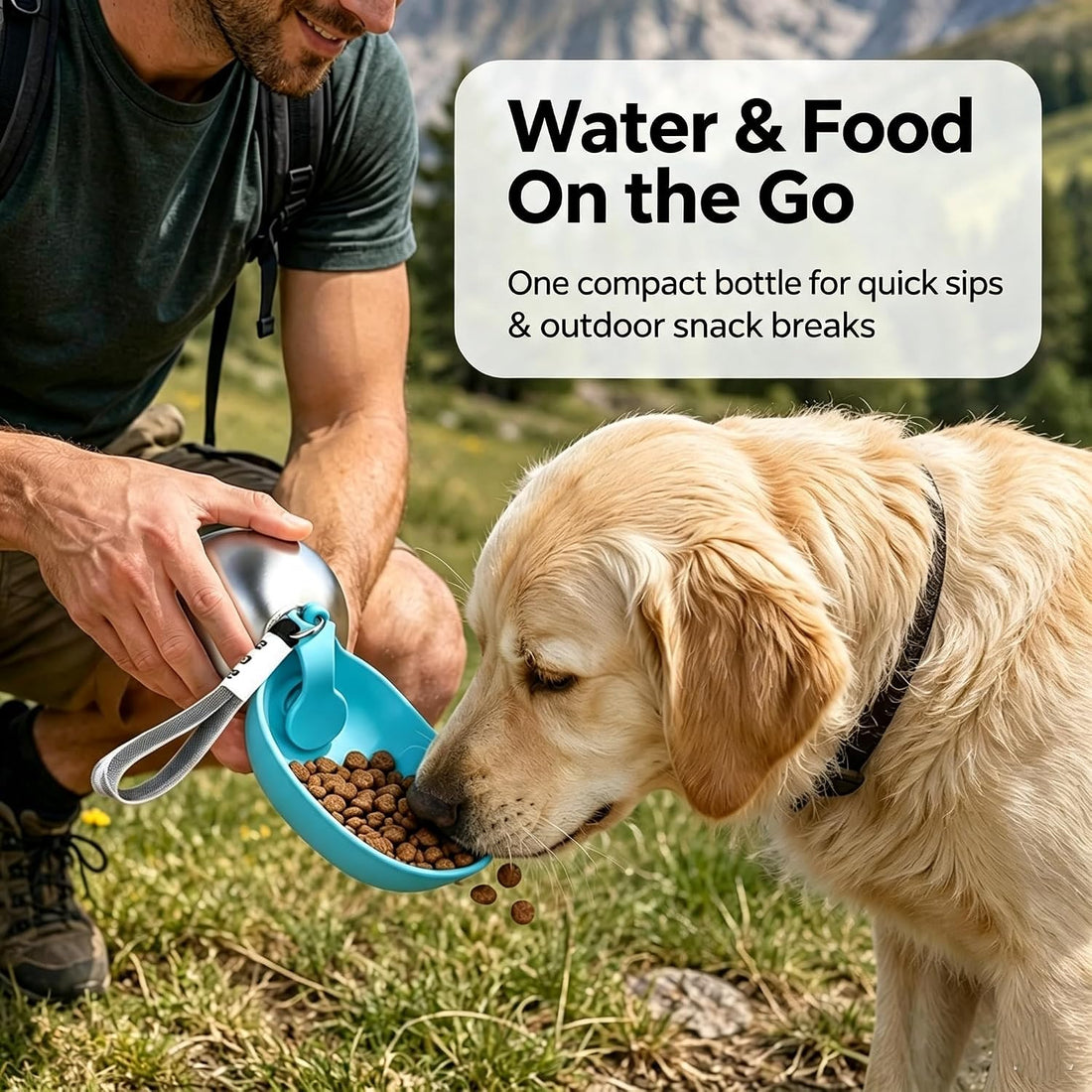 10 Oz Portable Stainless Steel Dog Water Bottle for Small Dogs