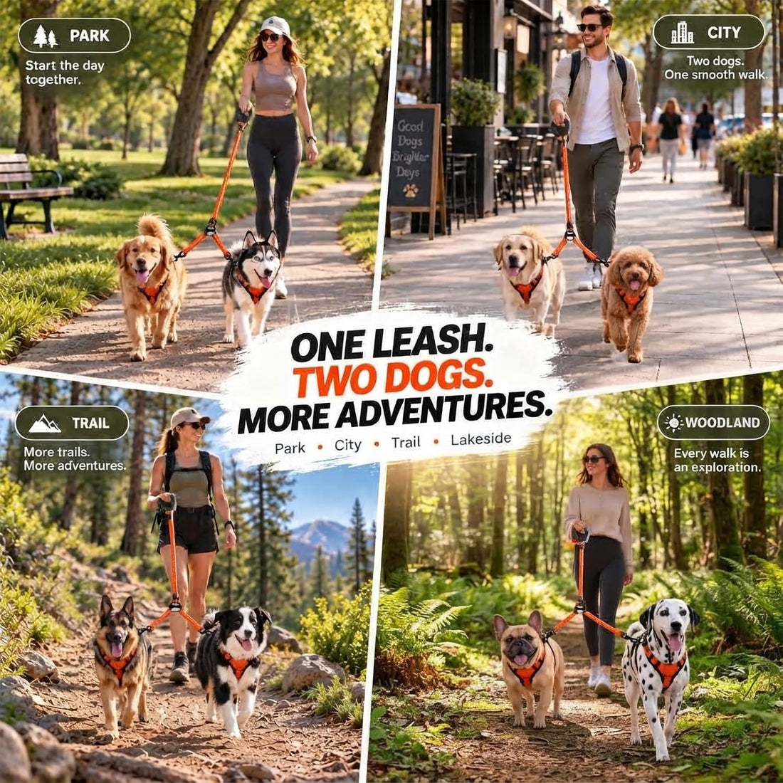 No Tangle Double Dog Leash: 95% Fewer Stops to Untangle for Walking 2