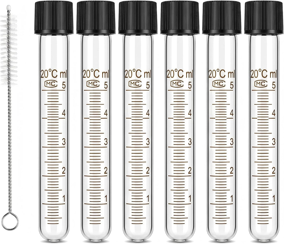 6-Pack 5ml Glass Test Tubes with Caps