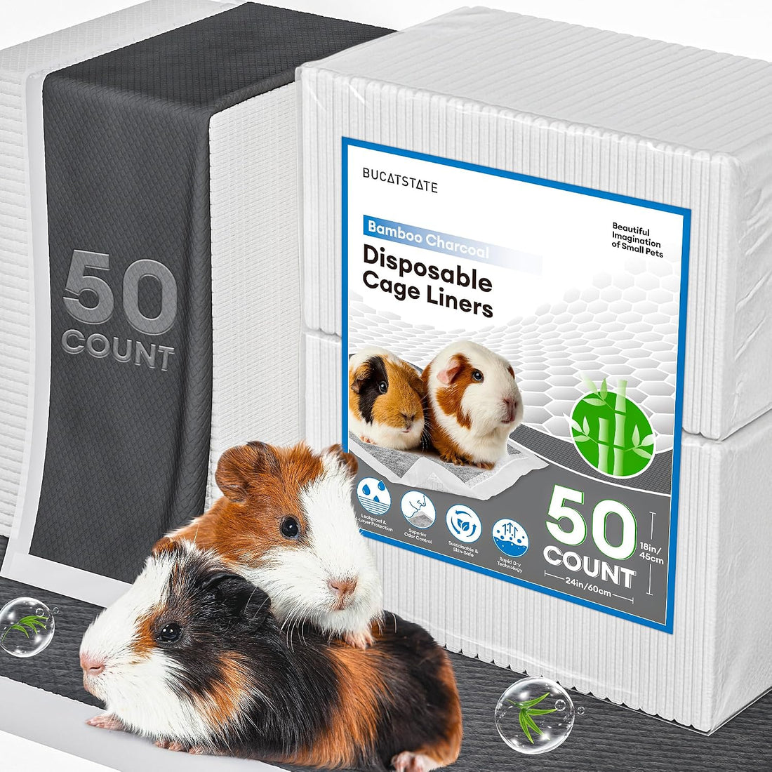 BUCATSTATE Disposable Guinea Pig Cage Liners 30 Count