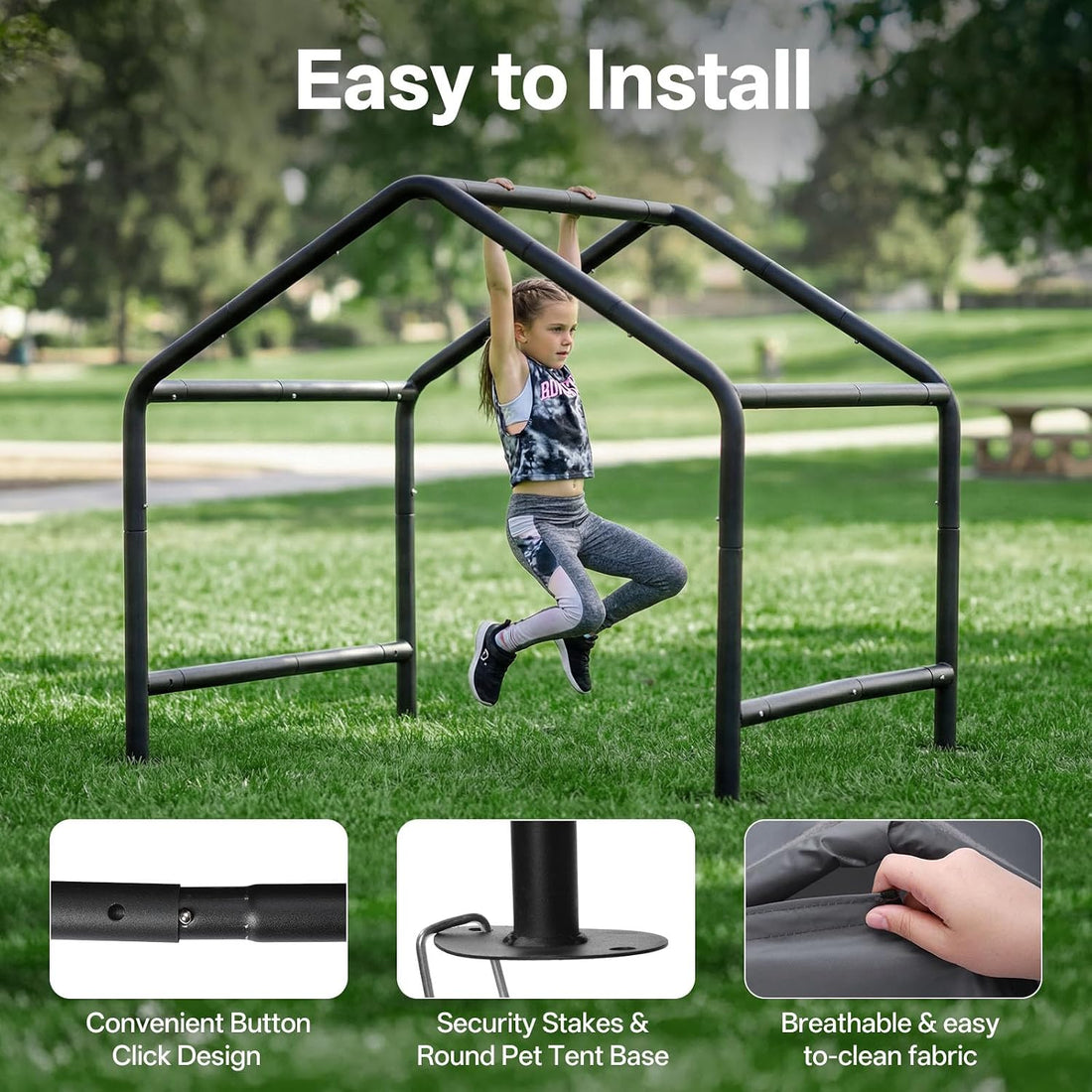 MEWANG Small Dog Tent Outdoor, Pet Shade Shelter Outside, Gray