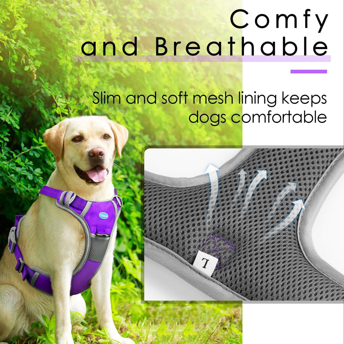 ThinkPet No Pull Harness Breathable Sport Harness with Handle-Dog
