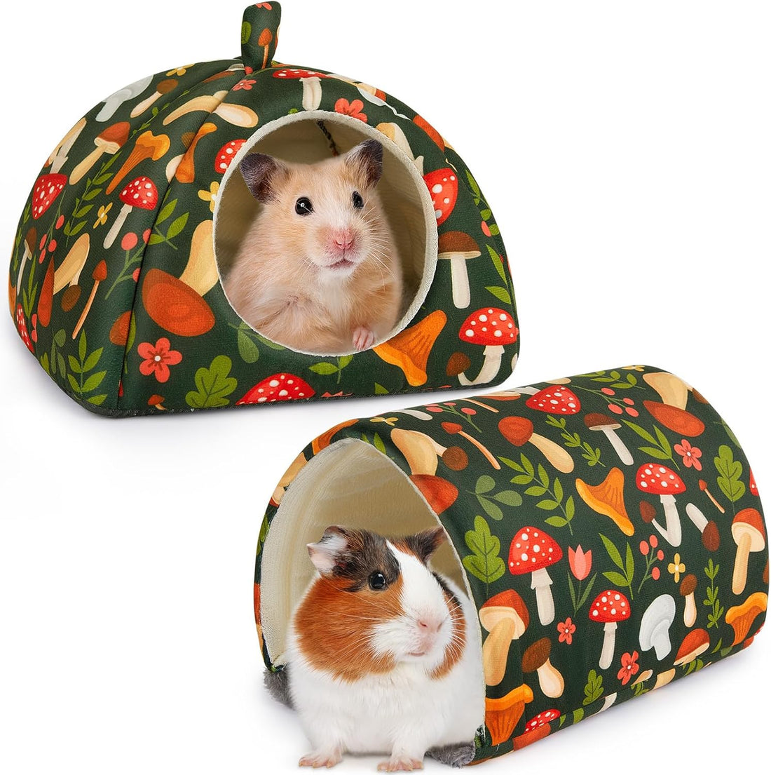 Bienbee Guinea Pig Hideout, 2 Piece Washable Set for Small Animals