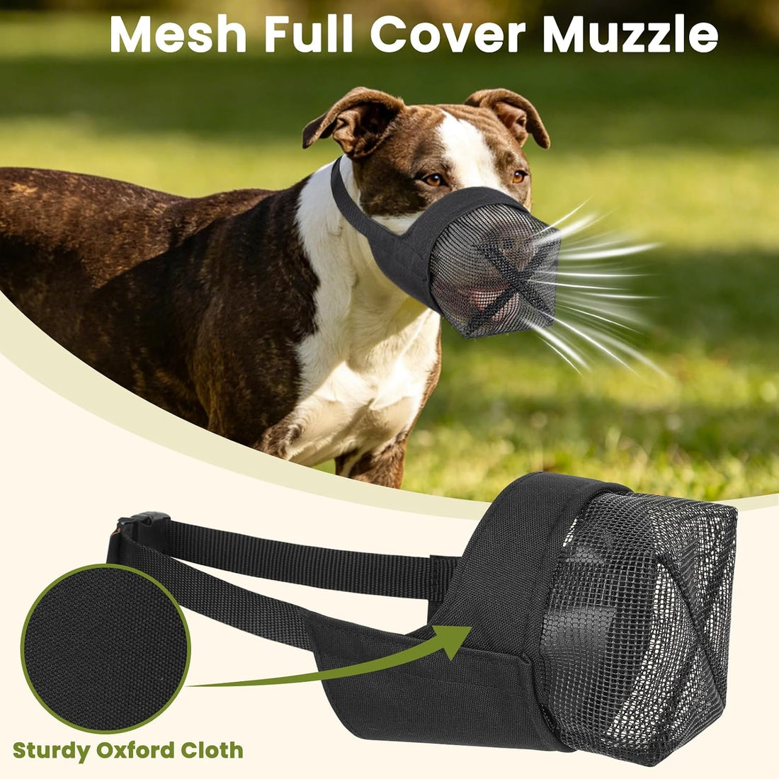 Mayerzon Full Covered Muzzle for Pitbull Bully Rottweiler Medium