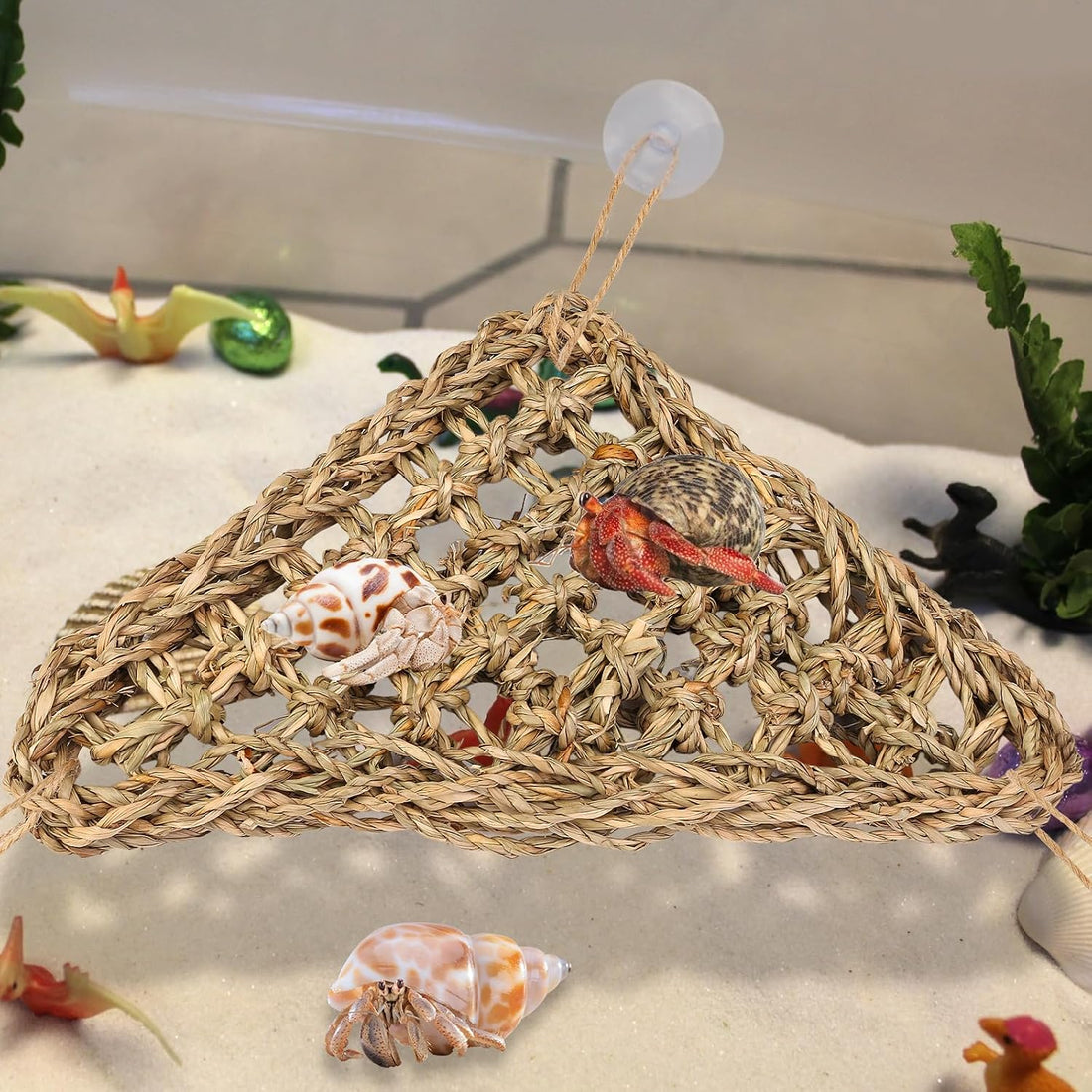 Hermit Crab Climbing Toys,Lizard Seagrass Mat,Hermit Crab Hammock