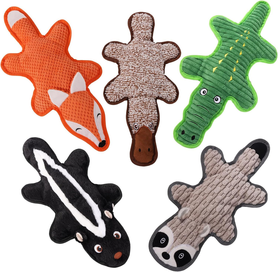 5 Pack No Stuffing Squeaky Dog Toys for Large Dogs