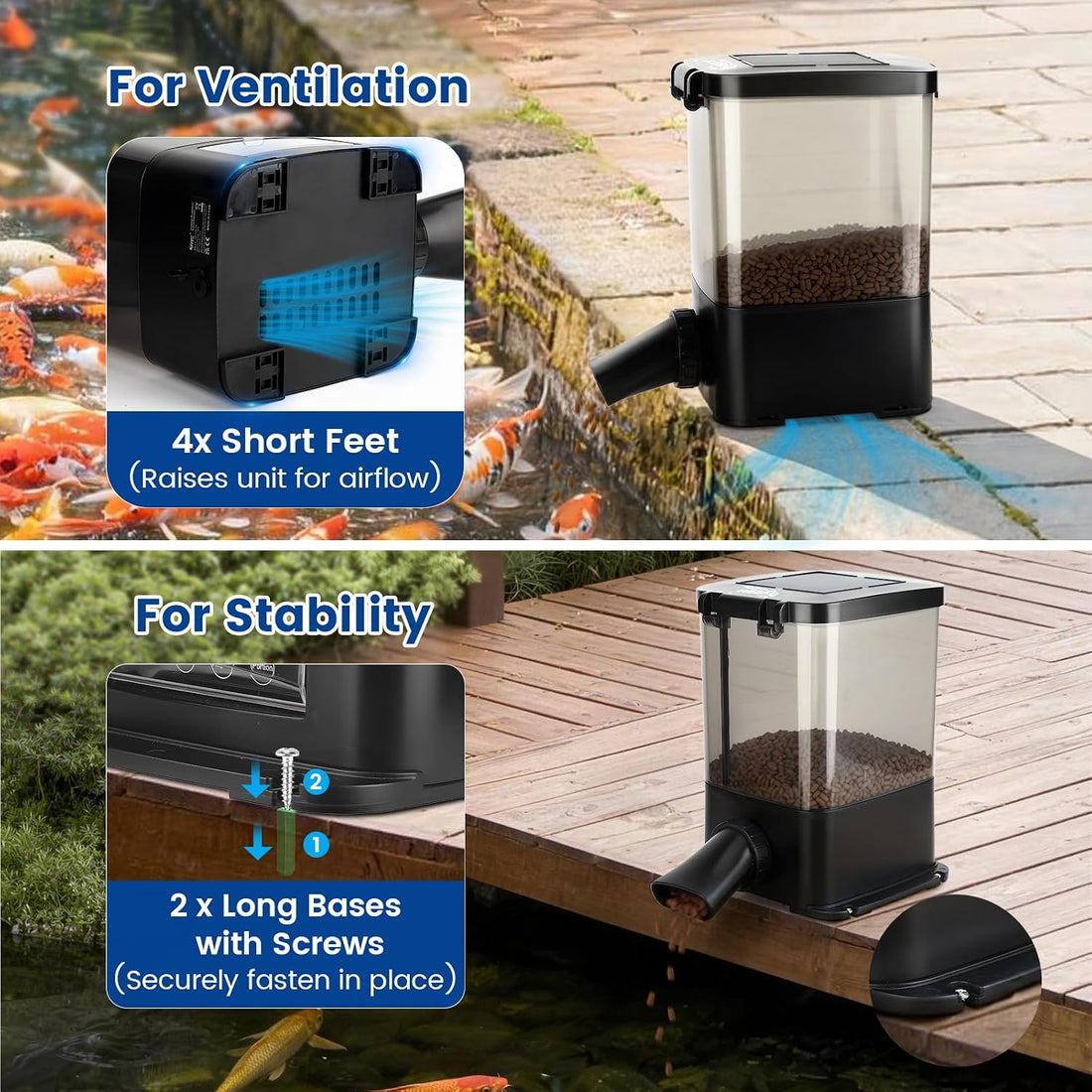 hygger 5L Solar Rechargeable Fish Feeder