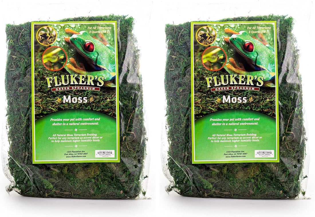 Fluker's Green Reptile Terrarium Moss, 8,Quart, Black (Pack of 2)