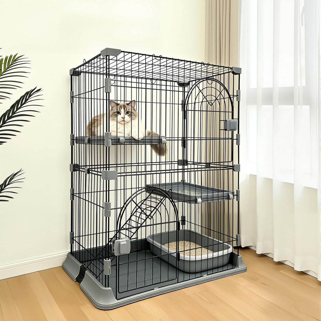 Cat Cage for Indoor Cats, DlY Catio & Cat Playpen with Escape-Proof