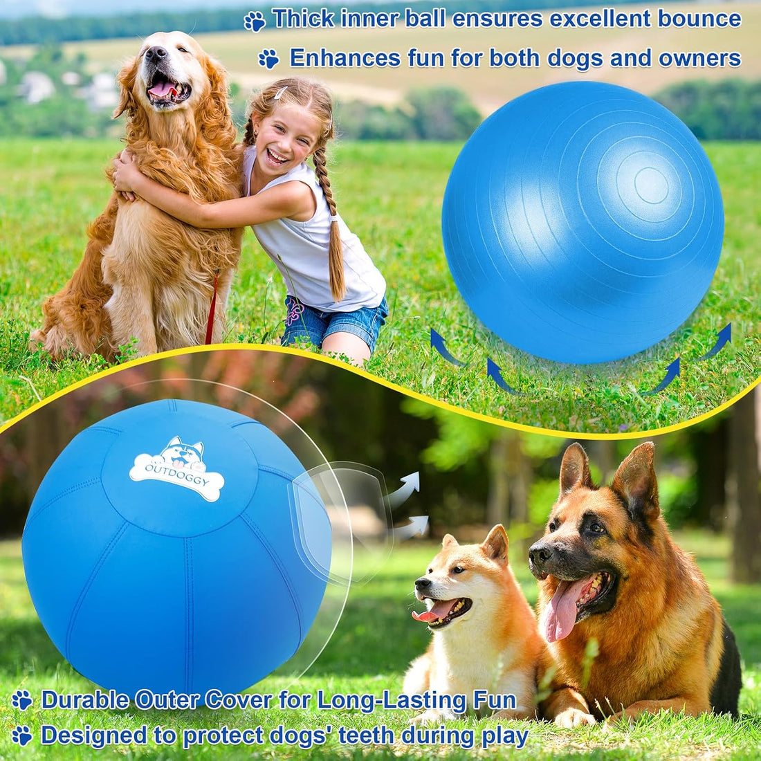 18'' Herding Ball for Dogs, Heavy Duty for Small & Medium Breeds