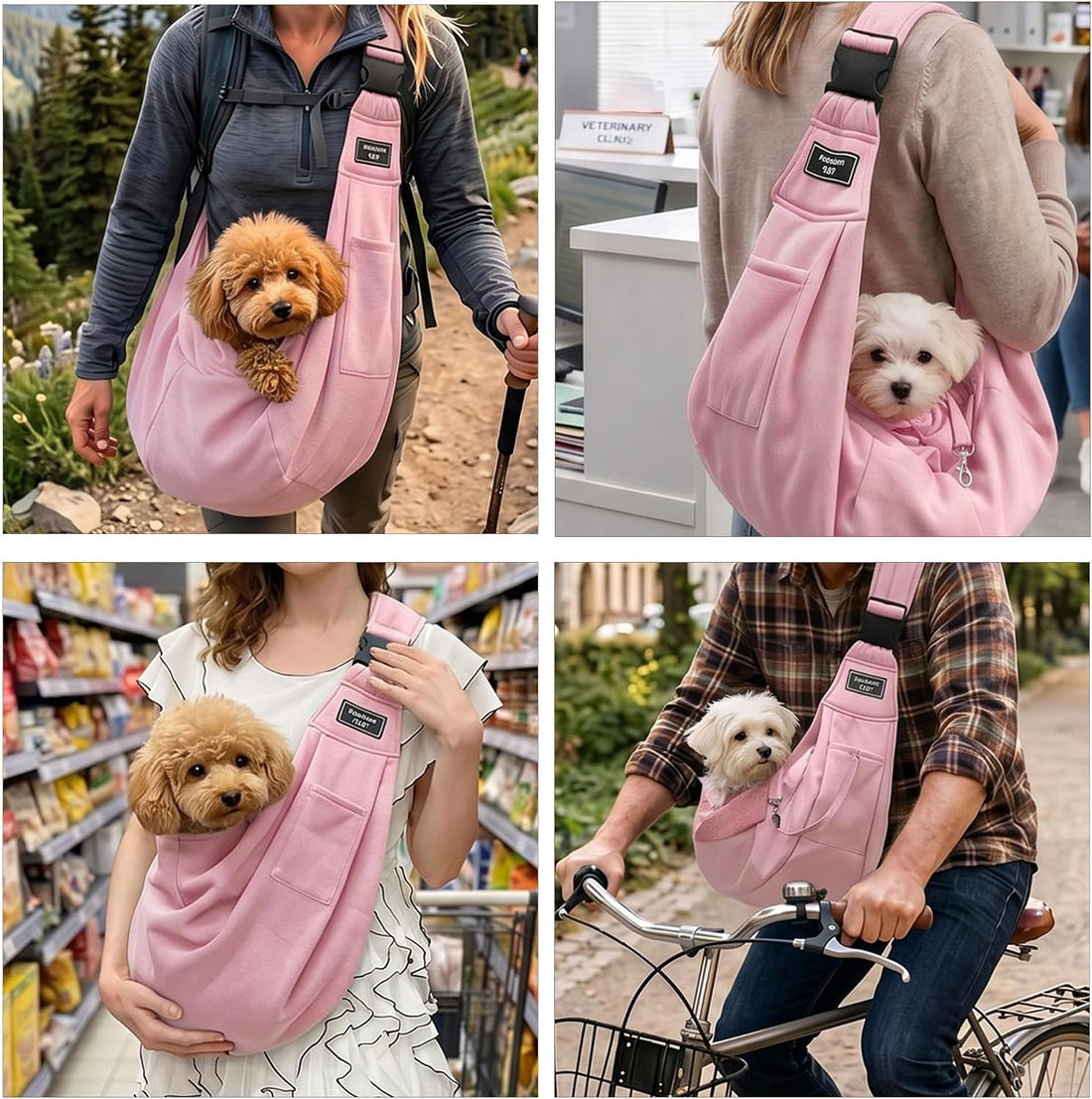 Adjustable Pet Sling Carrier, Anti-Escape Bag for Small Dogs & Cats
