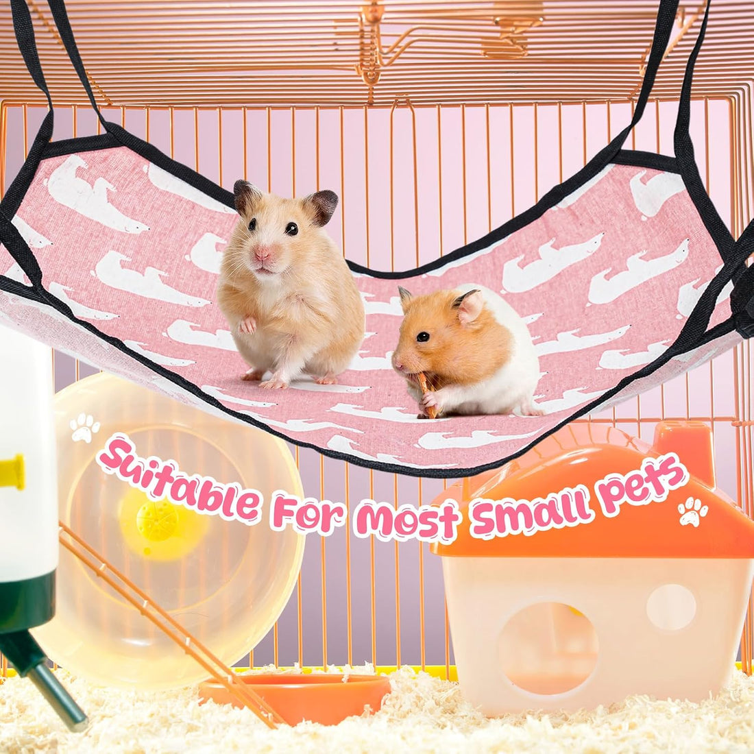 Shappy 5 Pcs Pet Hammock for Cage, Pet Hanging Bed Soft, Cute