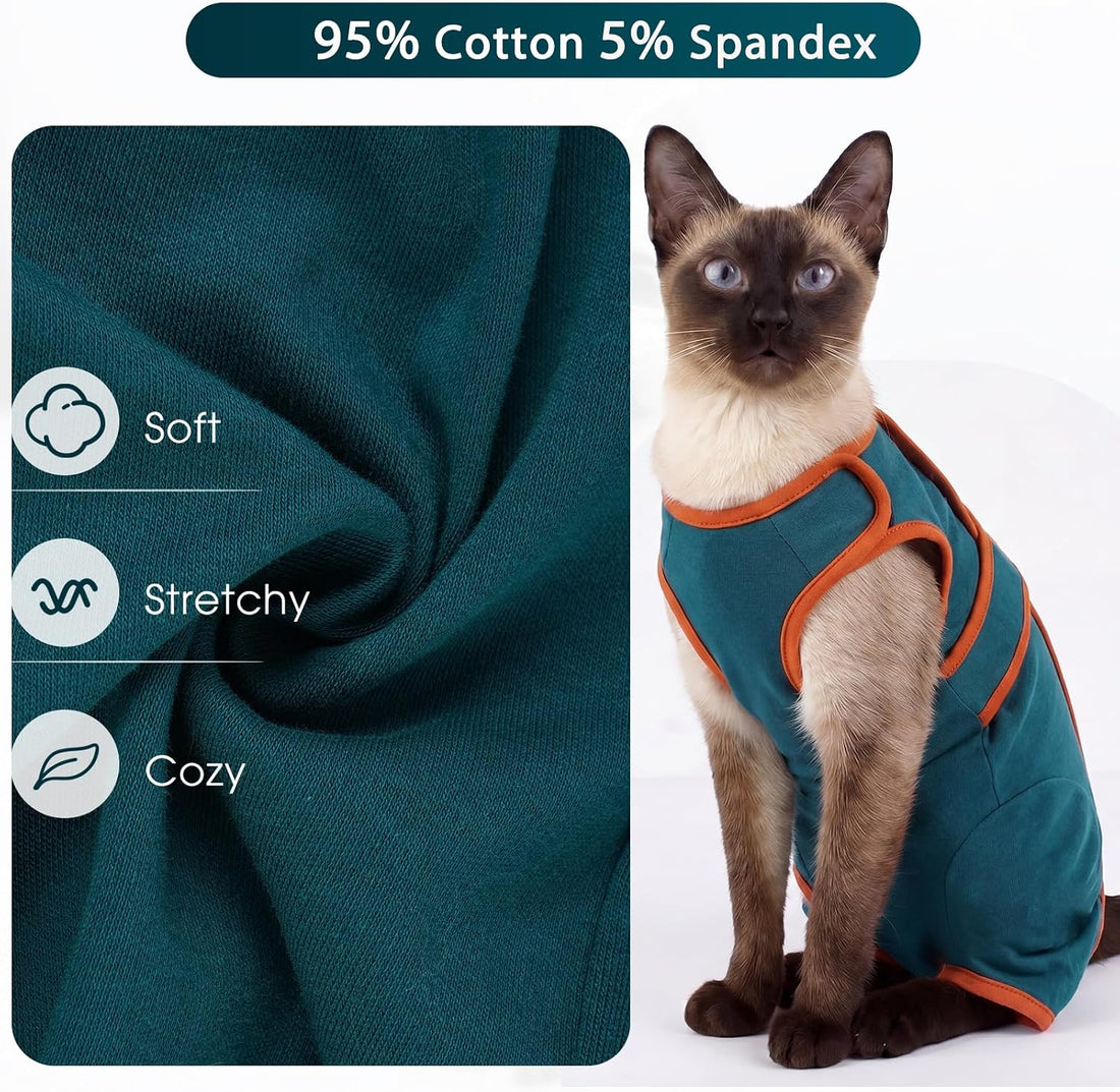 DENTRUN Cat Recovery Suit - Post-Surgery Onesie with Hind Legs