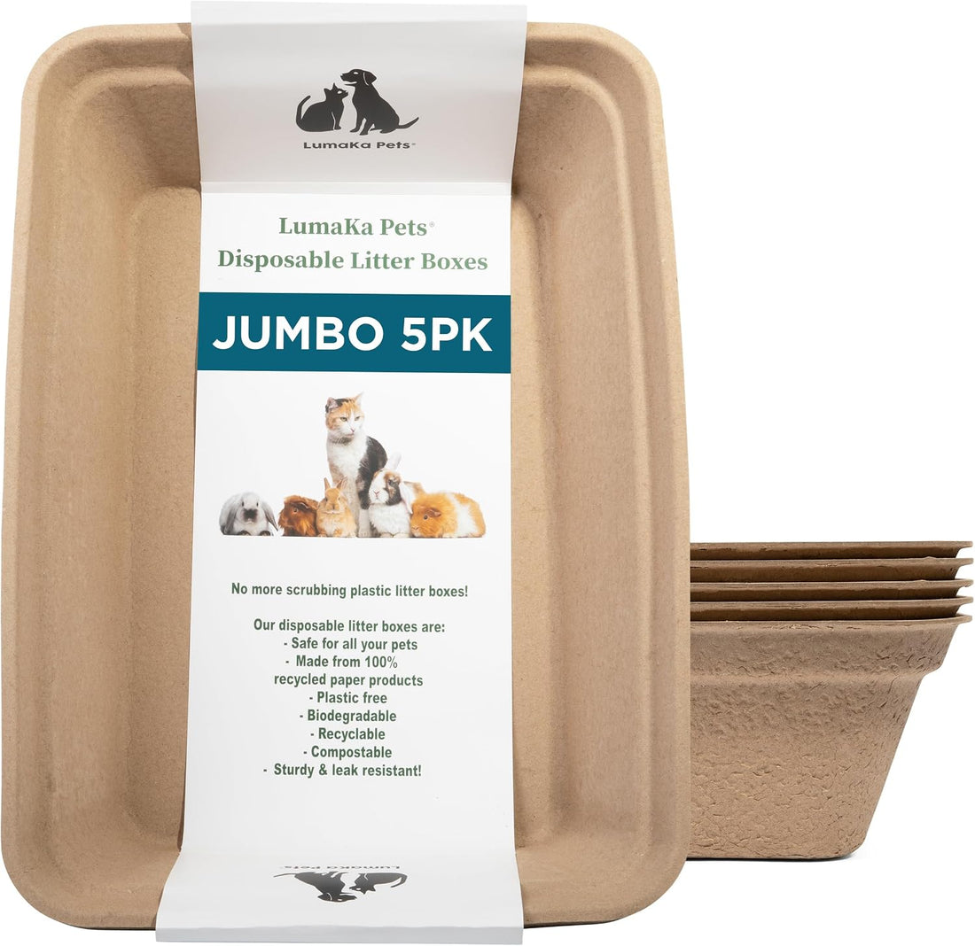 Disposable Cat Litter Box, 5-Pack – Extra Thick & Sturdy