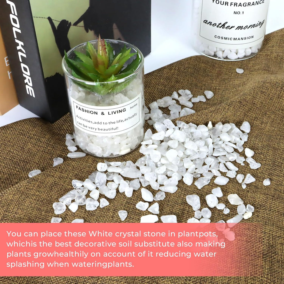 Twdrer 2lb Natural White Crystal Quartz Chips