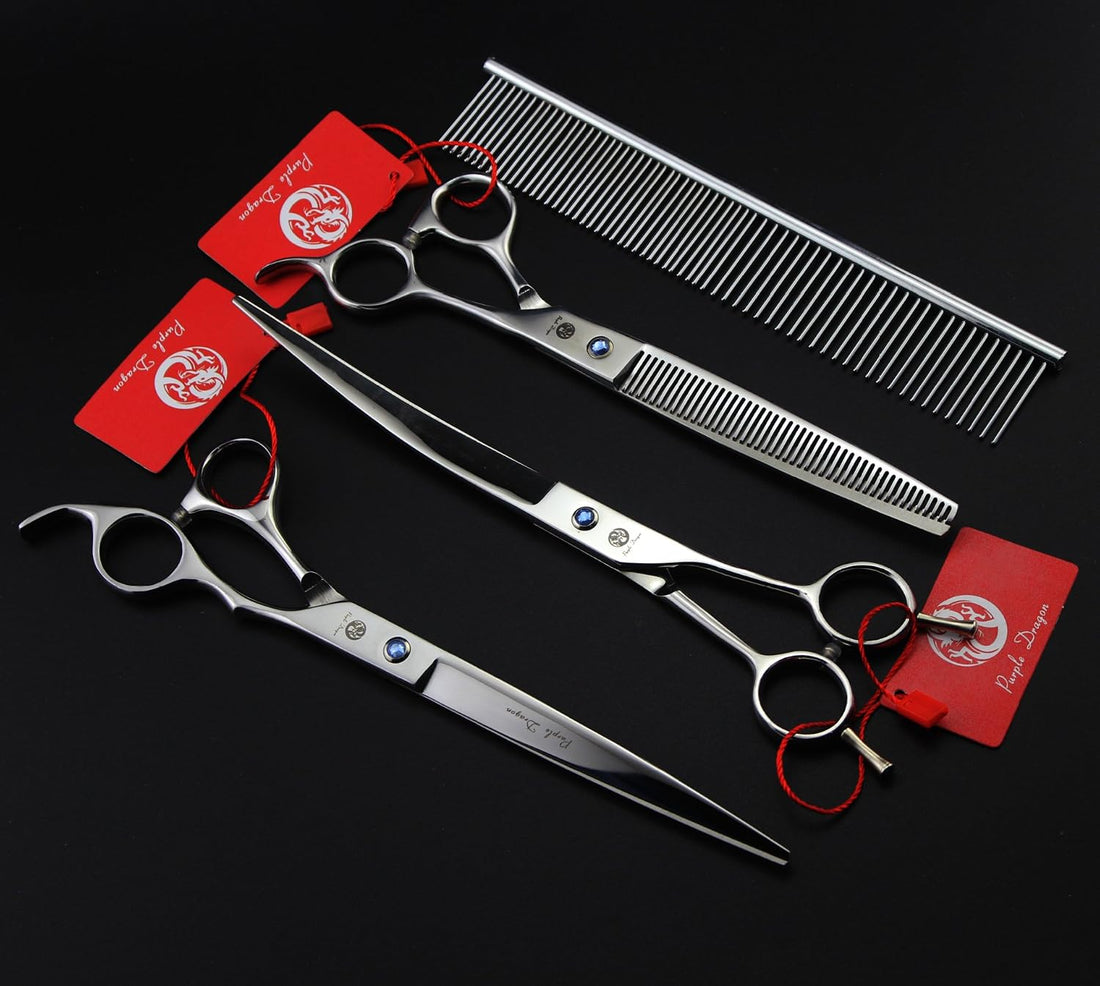 Purple Dragon 8 inch 3 in 1 Professional Pet Grooming Thinning