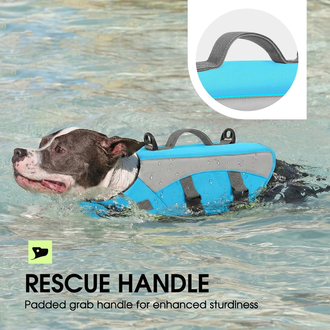 Dog Life Jacket, High Flotation Small Dog Life Vest for Swimming