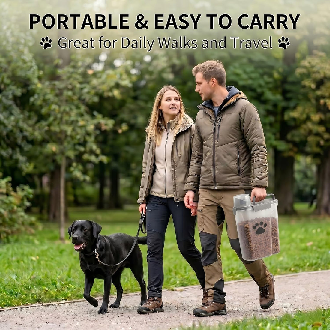 5-7Lbs Airtight Dog Cat Food Storage Container with cleaning brush