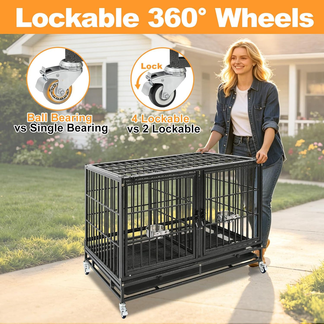 Homey Pet 43" Double Dog Crate