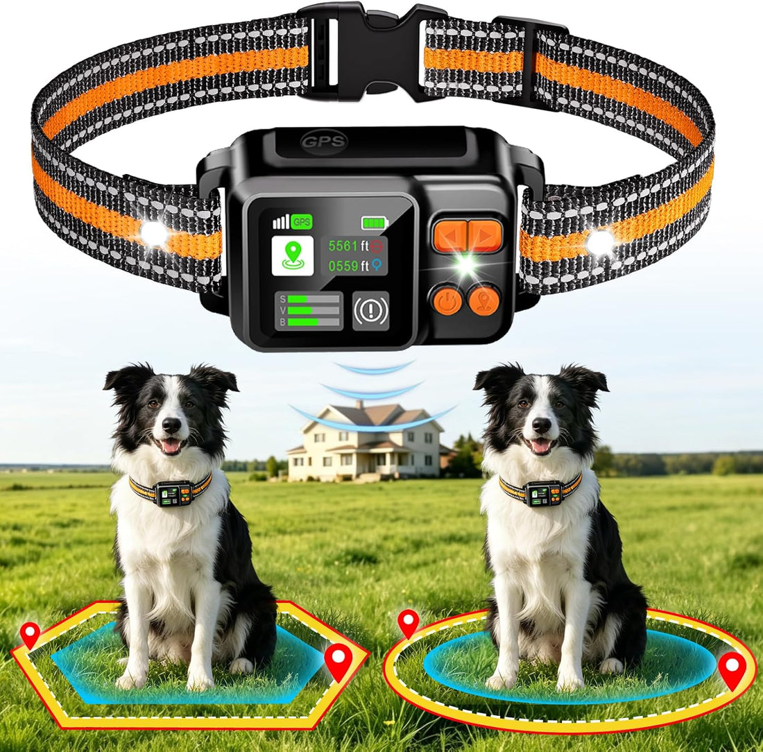 GPS Wireless Dog Fence Collar System 2 Mode Boundary IPX7 No Monthly